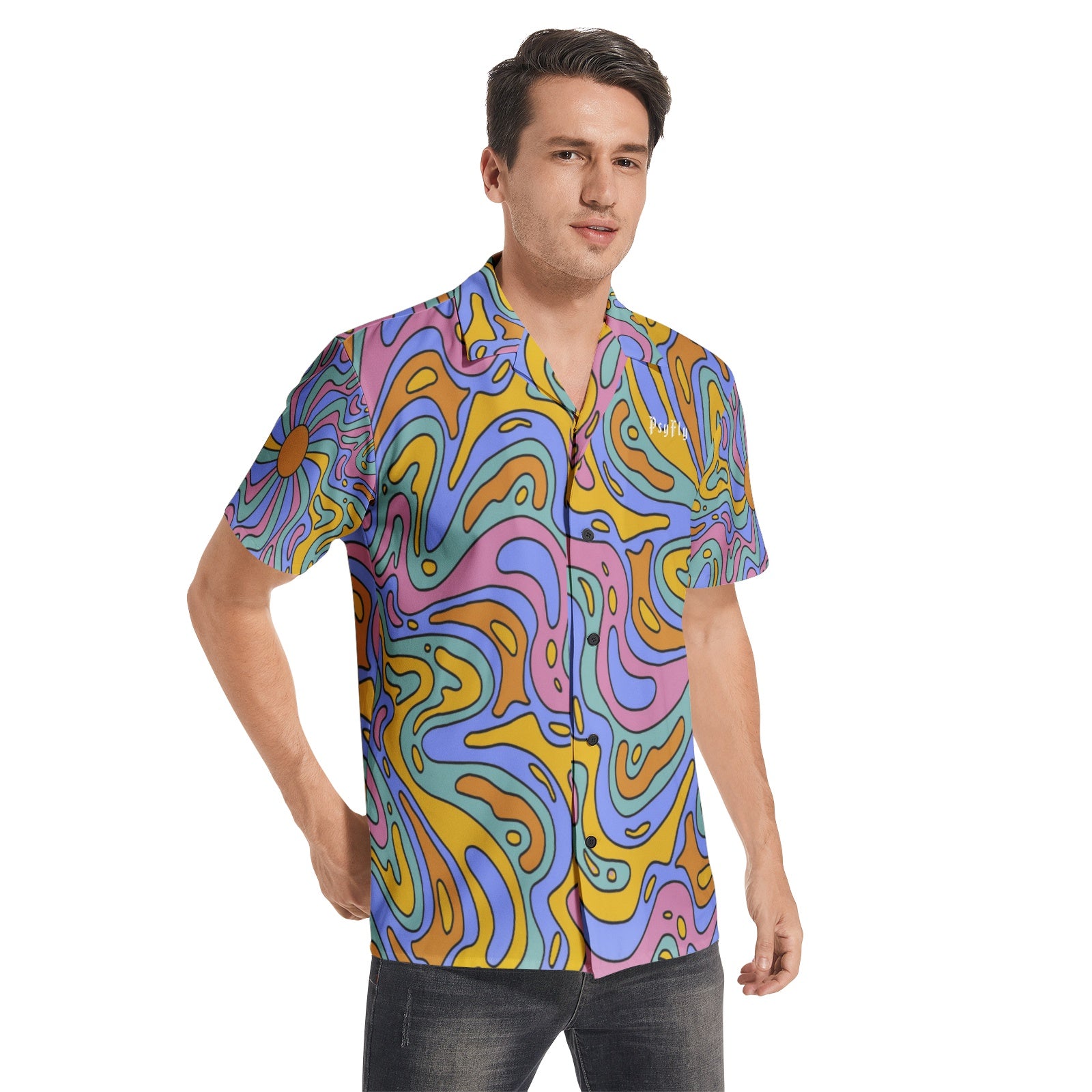 CAMISA ROW PSICODELICA PARA FESTIVAL DE VERANO